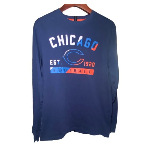 Chicago Bears NFL Team Apparel Long Sleeve Shirt M Blue & Orange - Picture 7 of 8